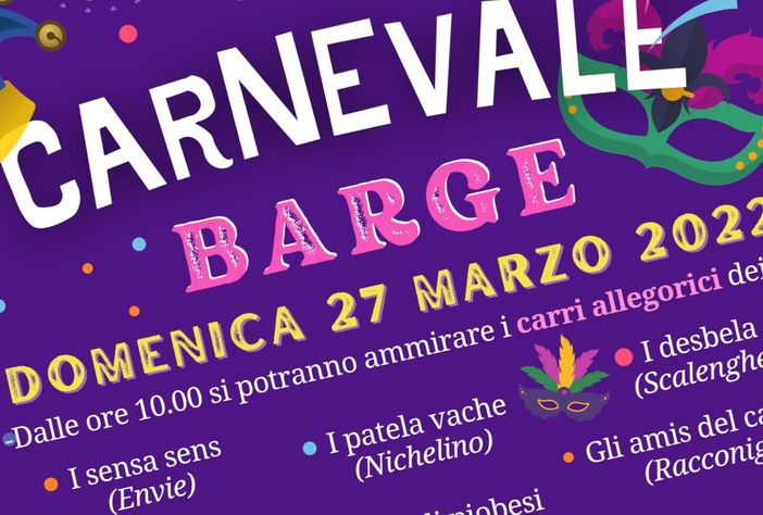 Domenica 27 marzo torna il Carnevale di Barge con i carri allegorici