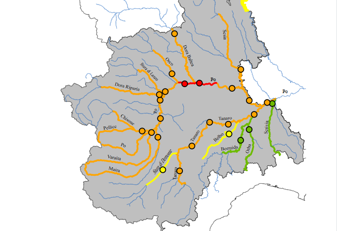 MALTEMPO / Domani rischio “moderato” di piena per il Maira, il Varaita e il Tanaro