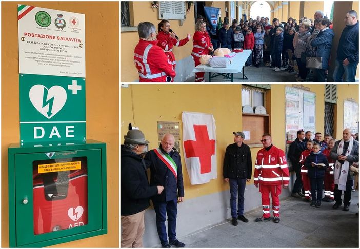 L'inaugurazione della postazione con il defibrillatore e le celebrazioni del 4 Novembre a Envie L'inaugurazione della postazione con il defibrillatore e le celebrazioni del 4 Novembre a Envie