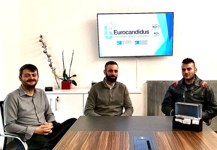 A partire da sinistra Marco Bracco, Marco Gasparo e  Fausto Bracco