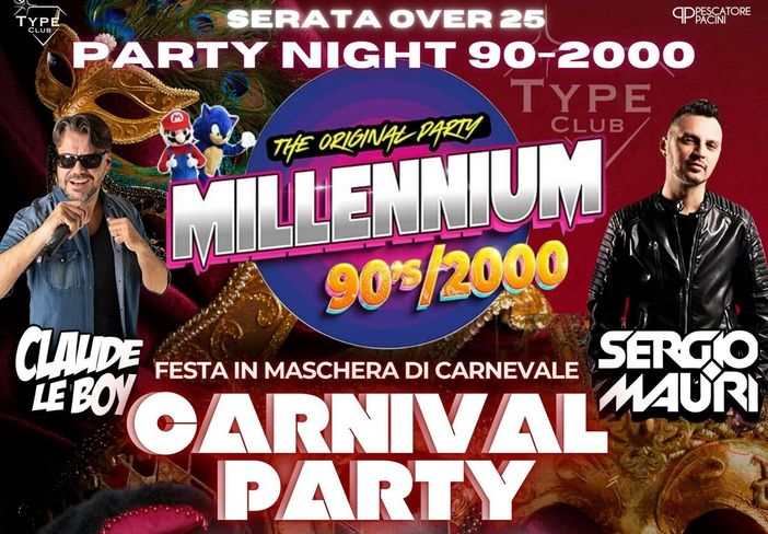 Festa di Carnevale, sul palco i Millennium 90/2000