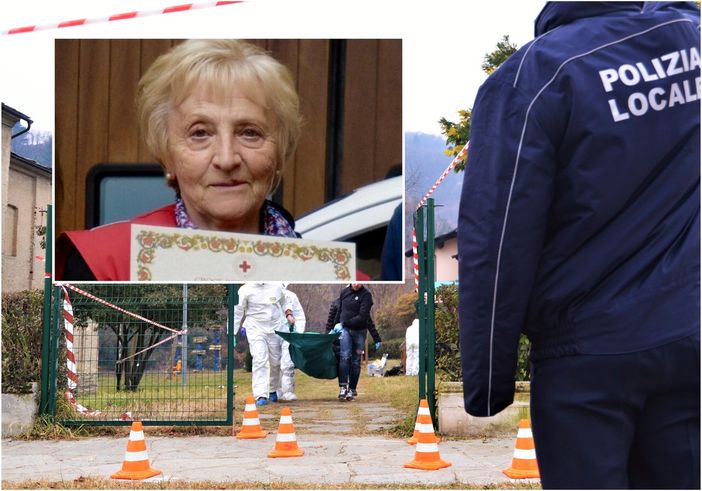 Nel riquadro Anna Piccato. Sullo sfondo il luogo dell'omicidio