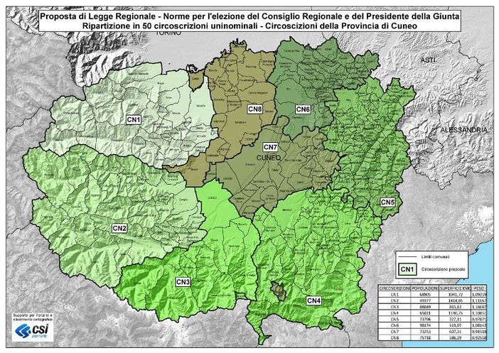 Cosi le 50 circoscrizioni del Piemonte e le 8 della Granda prevista dalla nuova Legge Regionale Cosi le 50 circoscrizioni del Piemonte e le 8 della Granda prevista dalla nuova Legge Regionale