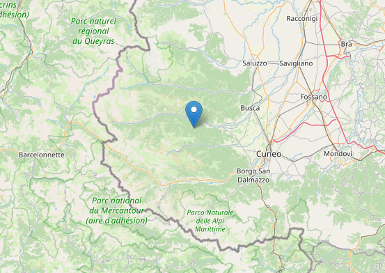 Scossa di terremoto di magnitudo 2.4 nella zona di San Damiano Macra