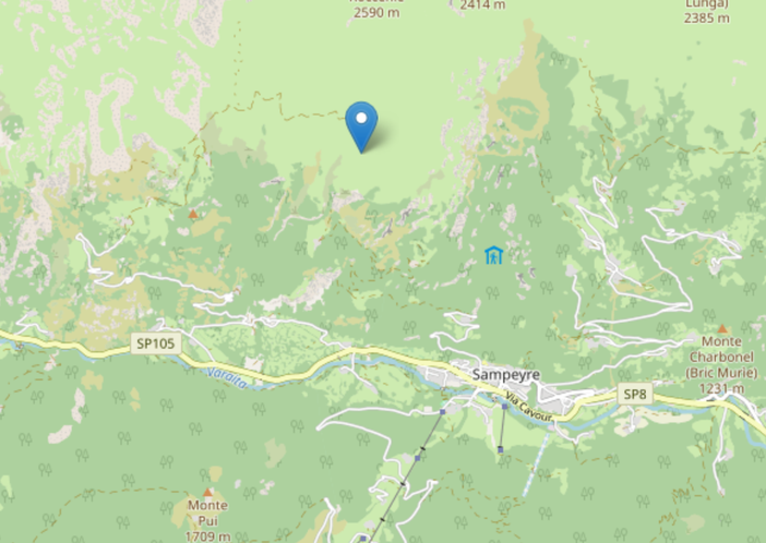 L'epicentro del sisma