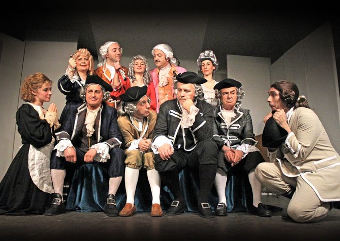 Il cast di attori impegnati ne I Rusteghi di Goldoni