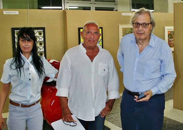 Il pittore Francesco Masala, qui in compagnia di Vittorio Sgarbi