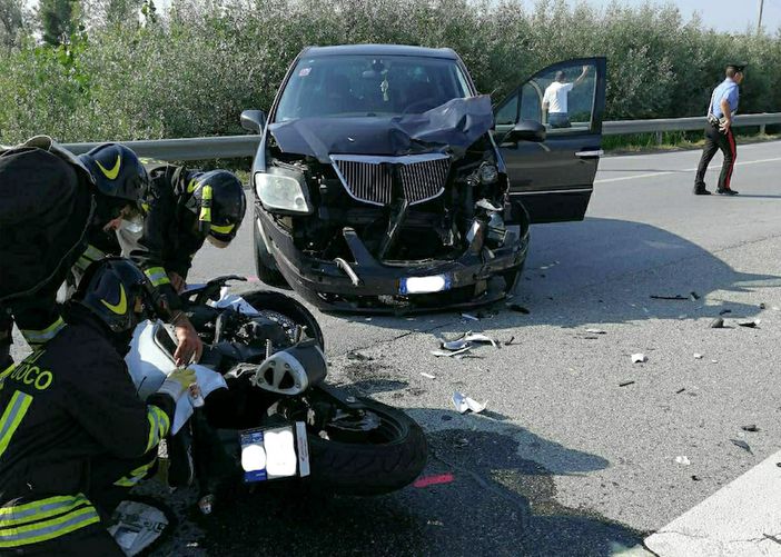 La scena dell'incidente lungo la Provinciale 20