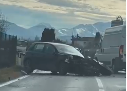 Uno dei mezzi coinvolti nel sinistro