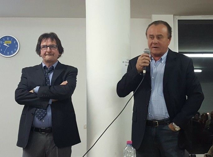 Nella foto, da sinistra, il sindaco uscente Claudio Ambrogio e Piero Marengo, potenziale sfidante