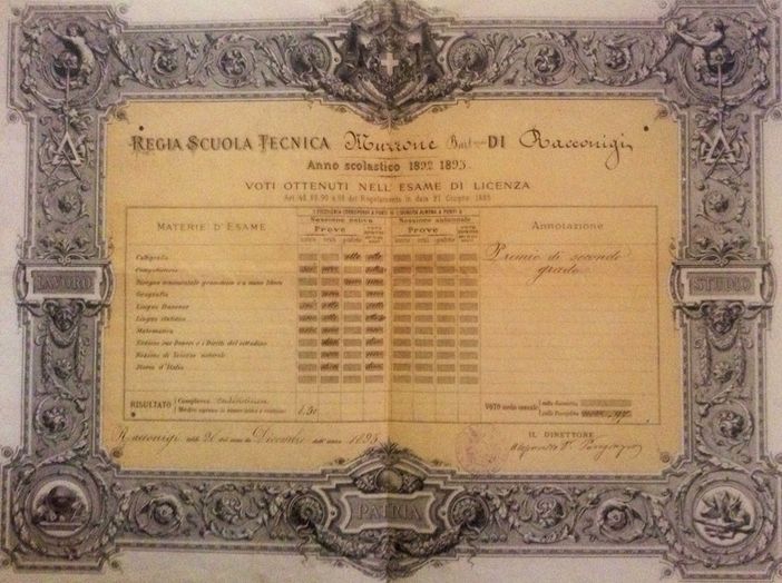 Una pagella "d'altri tempi"