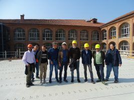 Foto di gruppo con il presidente Robaldo, il sindaco Fogliato, progettisti e tecnici