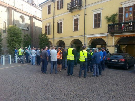 Un momento dell'assemblea sindacale di venerdì 26 settembre scorso a Saluzzo