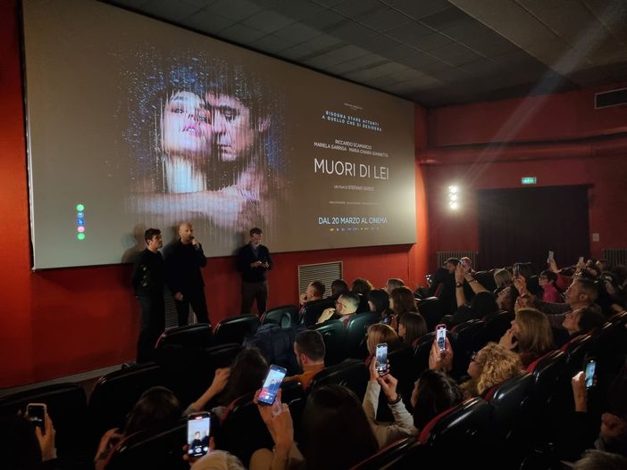 Riccardo Scamarcio e Stefano Sardo al cinema Impero di Bra Riccardo Scamarcio e Stefano Sardo al cinema Impero di Bra