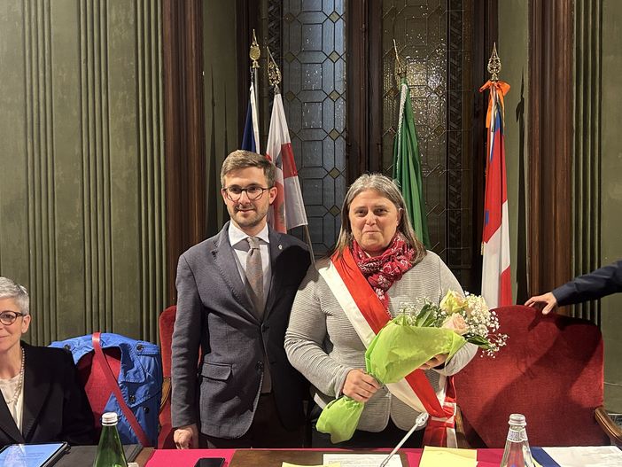 Il sindaco Alberto Gatto con Elena Di Liddo, presidente del Consiglio comunale Il sindaco Alberto Gatto con Elena Di Liddo, presidente del Consiglio comunale