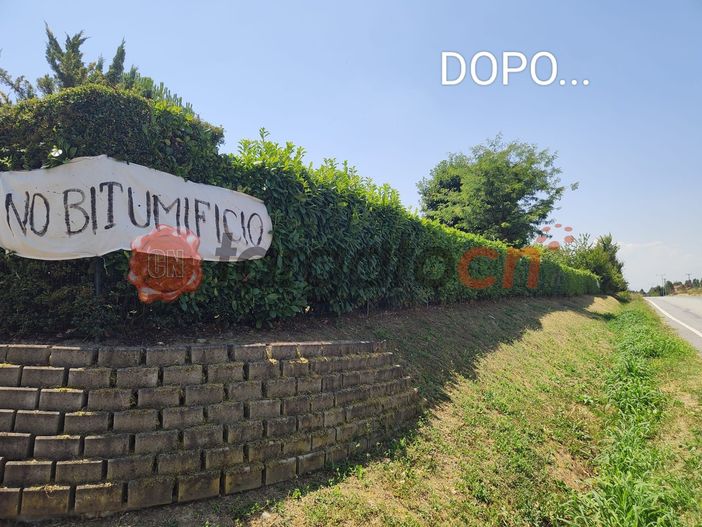 "A Bene Vagienna gli striscioni "No bitumificio" continuano a sparire" "A Bene Vagienna gli striscioni "No bitumificio" continuano a sparire"