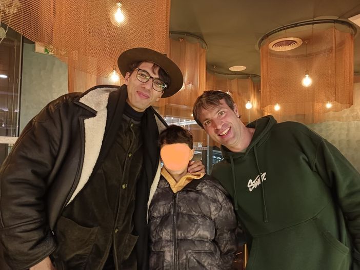 Amajou Abderrahmane con Matteo Battocchio dopo la partita Amajou Abderrahmane con Matteo Battocchio dopo la partita