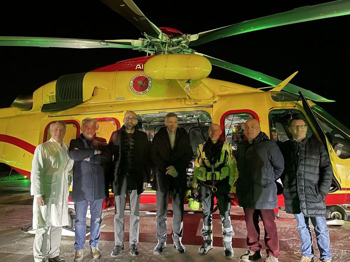 Inaugurato l'elisoccorso notturno degli ospedali di Mondovì e Verduno [FOTO E VIDEO]