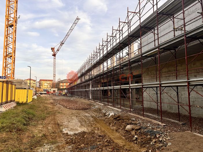 Una fase del cantiere del nuovo "Baruffi"