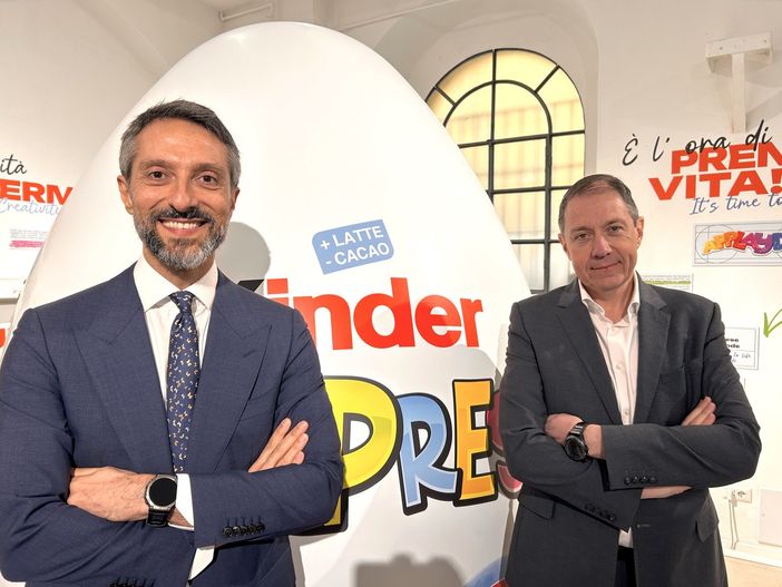 Da sinistra Davide Chessa, responsabile globale Kinder Sorpresa, e Fabio Ricci, responsabile design Kinder Sorpresa