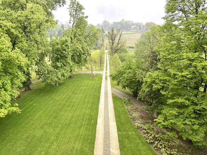 Il parco e l'ingresso di Villa Belvedere a Saluzzo