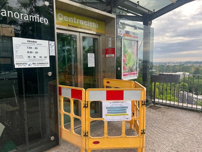Da oggi e fino a venerdì 6 giugno ascensore inclinato fuori uso