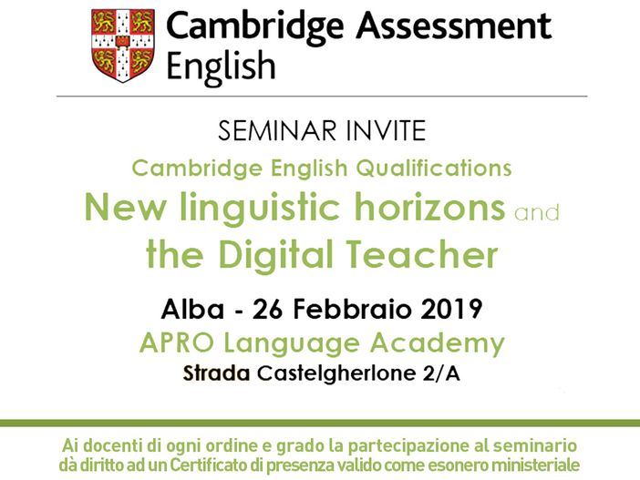 Ad Alba il prossimo seminario dell’Università di Cambridge