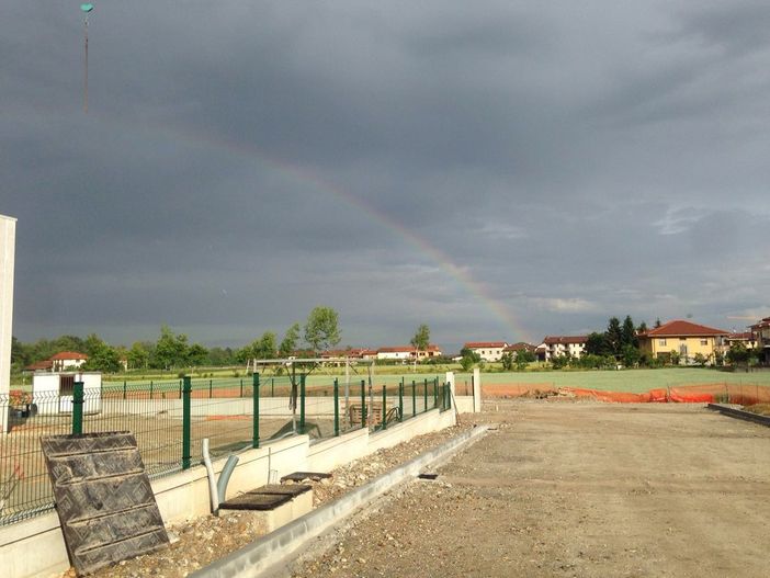 L'arcobaleno di oggi (31 maggio), fotografato a Busca