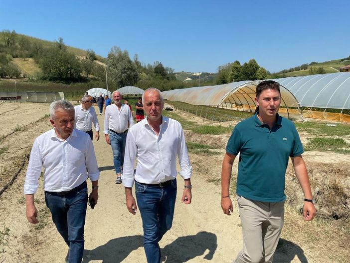 Il senatore Bergesio durante il sopralluogo