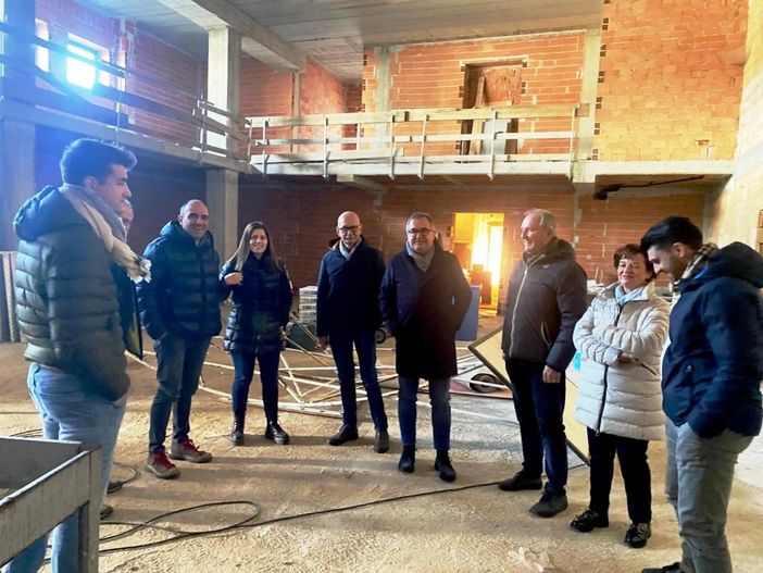 Il sopralluogo nel cantiere del centro polivalente di San Chiaffredo