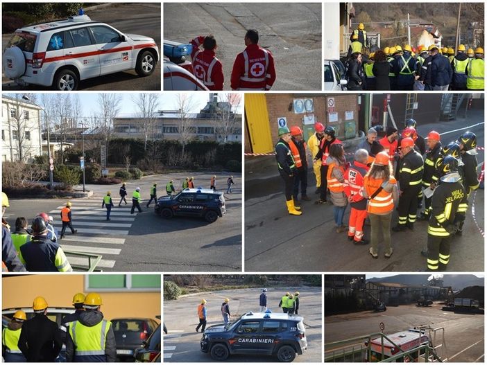 Operatore ferito alla "Silva Chimica" di San Michele Mondovì, ma è un'esercitazione (FOTO e VIDEO)