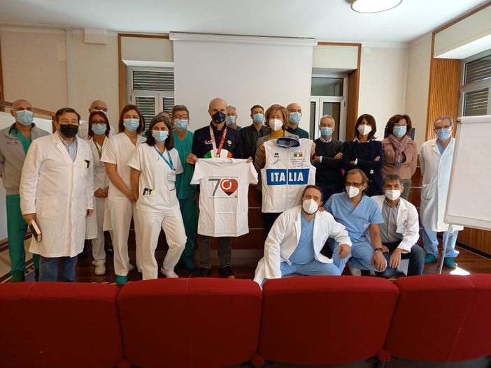 Cuneo, Diego Colombari all'ospedale Santa Croce: "La struttura e il suo personale parte della mia rinascita sportiva"