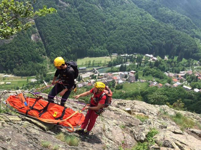Recupero in parete di un infortunato a Sant'Anna di Valdieri