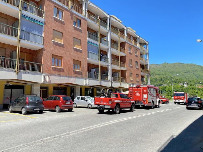 L'intervento dei Vigili del fuoco a Paesana