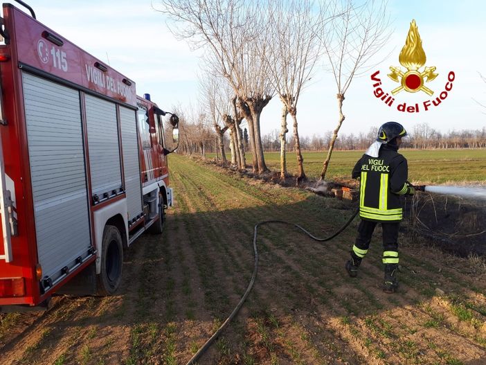 I Vigili del fuoco al lavoro a Passatore