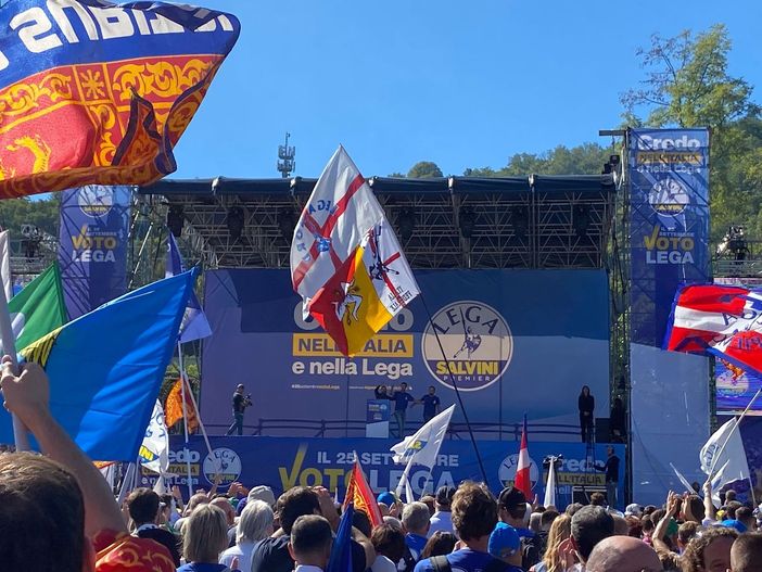 Dalla Granda a Pontida per il ritrovo della Lega Dalla Granda a Pontida per il ritrovo della Lega