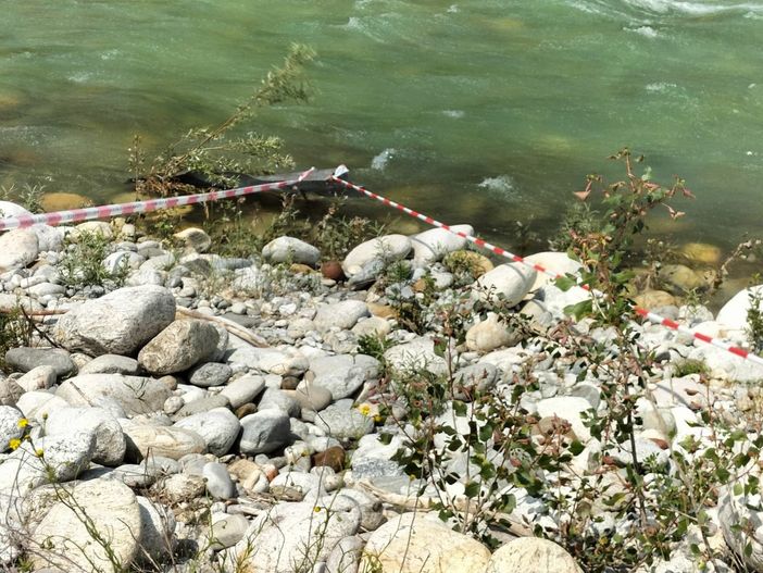 Il punto della sponda del Gesso in cui è stato effettuato il ritrovato