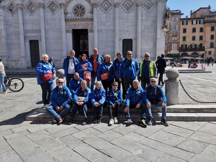 Il gruppo di vespisti braidesi a Pontedera