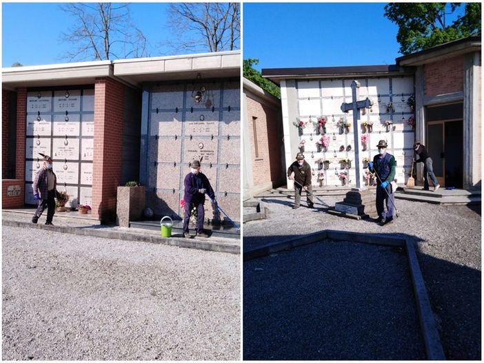 Il gruppo Alpini di San Giovanni dei Govoni si prende cura del cimitero