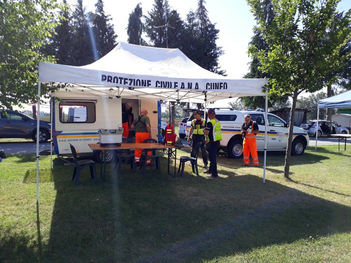 Sgombero dell'Estate Ragazzi a Spinetta, ma è un'esercitazione della Protezione civile della sezione Alpini di Cuneo