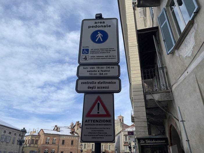 A Mondovì Piazza sospesa l’area pedonale fino alla riapertura di via Marchese, ma solo lato portici sottani