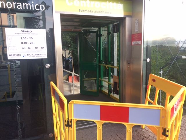 A Cuneo chiude per collaudo l’ascensore inclinato