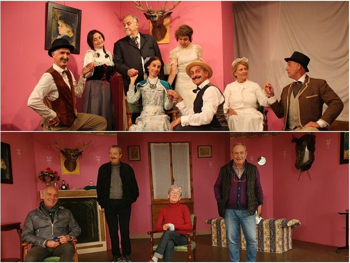 Nella foto in alto: il cast dello spettacolo" Il più felice dei tre". In basso la presentazione stampa della stagione Tdm con Giorgio Lusso, Mauro Bocci, Lucetta Paschetta, Valerio Dell'Anna Nella foto in alto: il cast dello spettacolo" Il più felice dei tre". In basso la presentazione stampa della stagione Tdm con Giorgio Lusso, Mauro Bocci, Lucetta Paschetta, Valerio Dell'Anna
