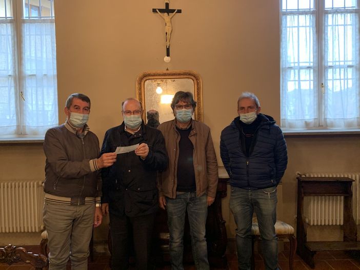 nella foto Luciano Solavaggione, Franco Biraghi, Silvio Rabbia e Riccardo Ghigo, sindaco di Scarnafigi