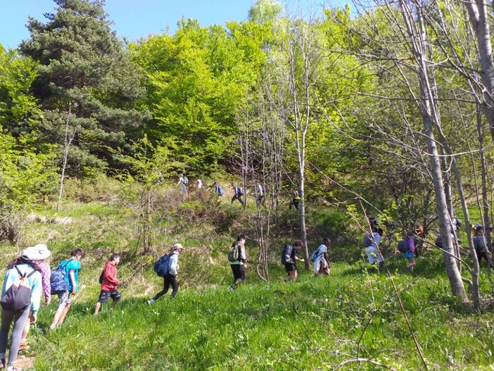 Scarponi ai piedi verso il traguardo: alunni della Primaria di San Rocco Castagnaretta in gita per boschi e sentieri