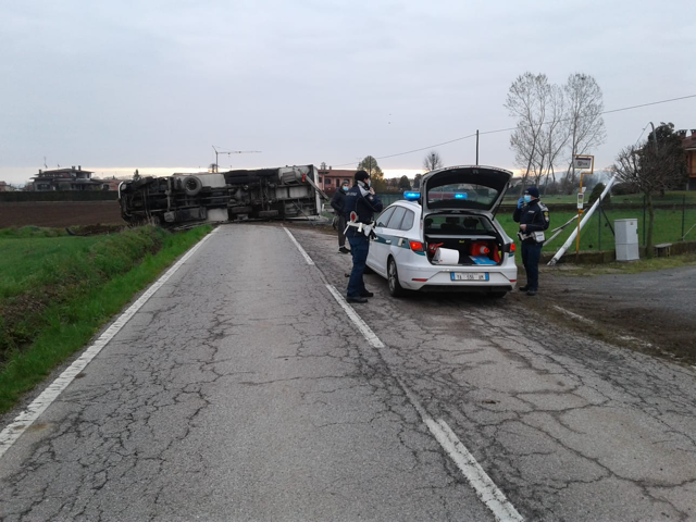 Immagine del sinistro avvenuto stamattina