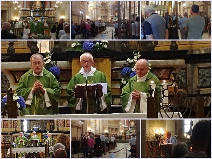 Vicoforte: Santuario gremito per la messa d'addio di don Meo Bessone (FOTO)
