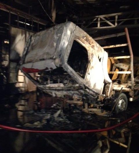 Il camion andato distrutto