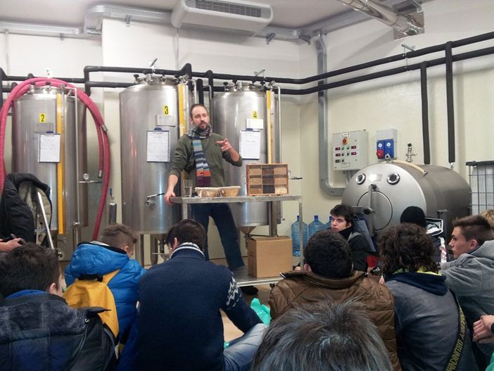 All'interno del birrificio