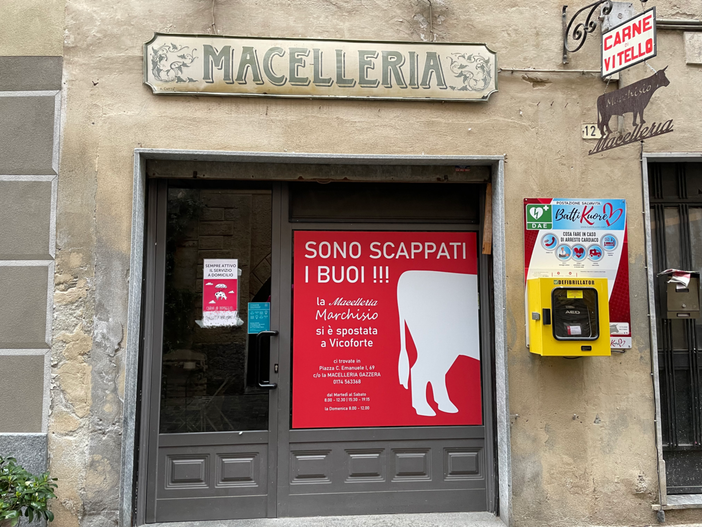"Sono scappati i buoi": si trasferisce la macelleria di Piandellavalle, un'altra vetrina sfitta a Mondovì Breo